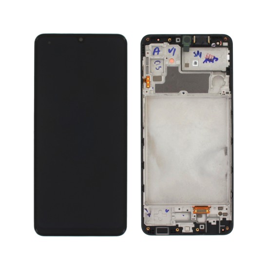 Touch+Display+Frame Samsung Galaxy M32 2021/M325 Service Pack Preto